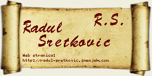 Radul Sretković vizit kartica
